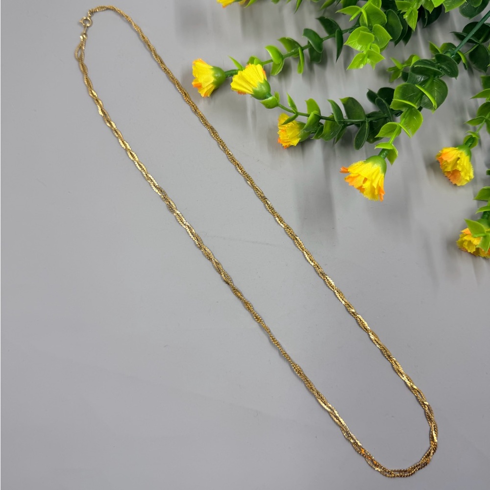 Minimalist and Vintage Braided Gold Plated Chain Necklace
